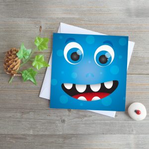 Blue Friendly Monster Greeting Card