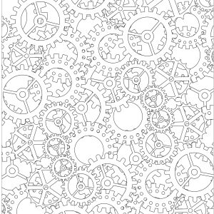 cogs colouring page