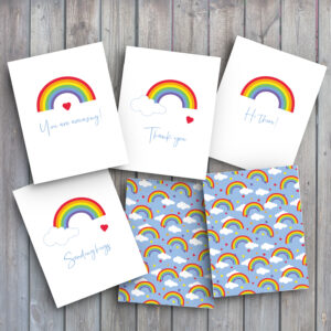 Rainbow Greeting Cards Set