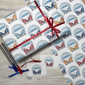 Retro Camper Van Wrapping Paper, recyclable